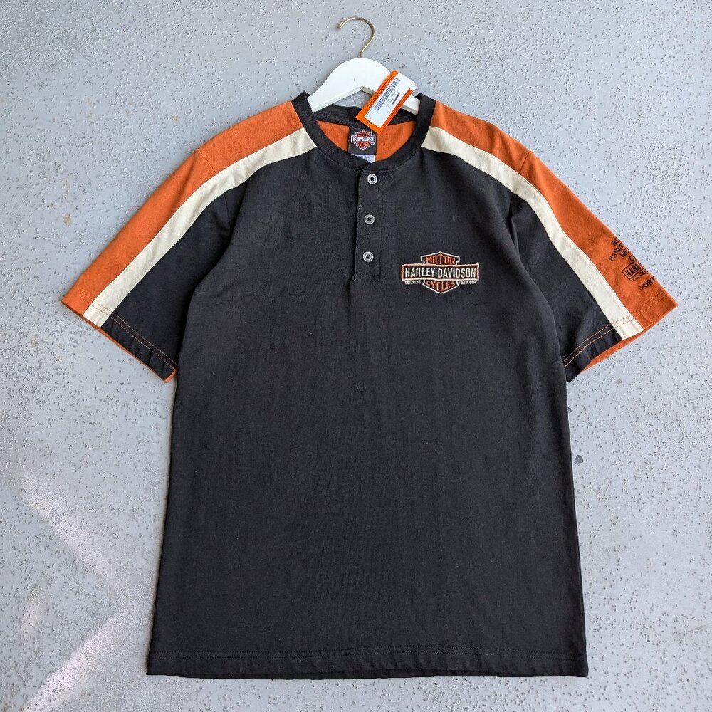 Harley-Davidson Colorblock Short Sleeve Shirt men's size M BNWT - Picture 2 of 7